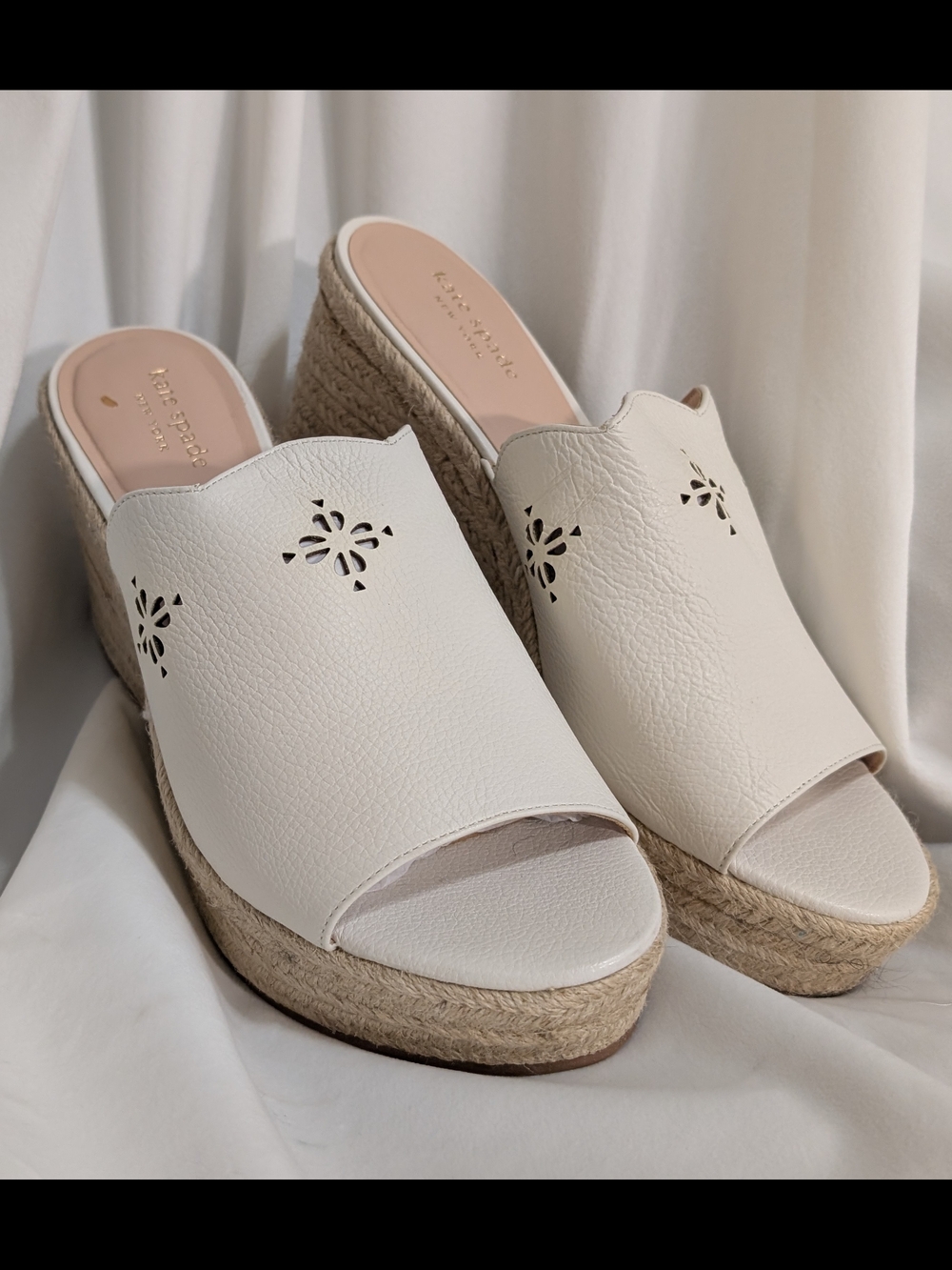 Kate Spade White Espadrille Wedge Slide - NWOT